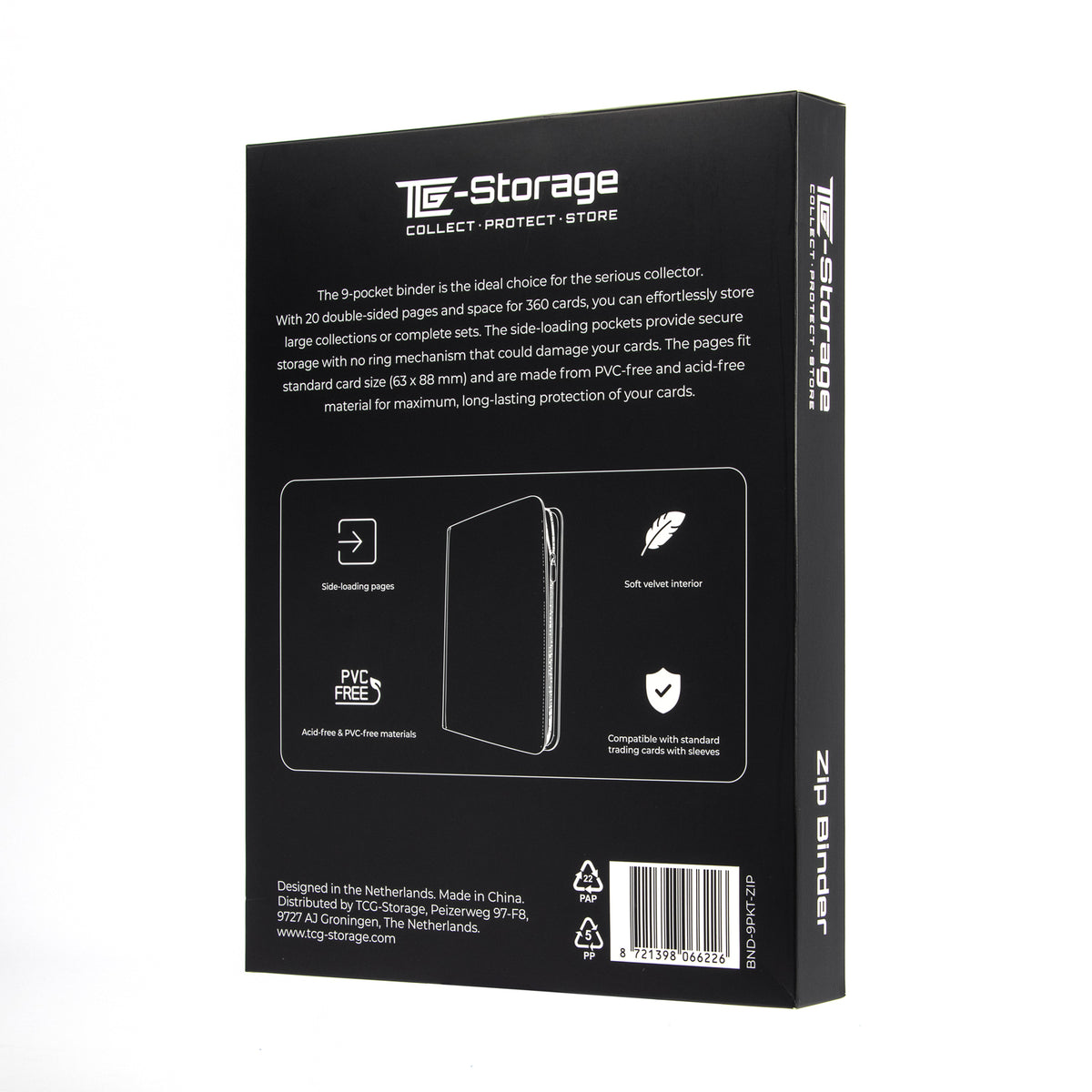 9-Pocket Zip Binder black - TCG-Storage